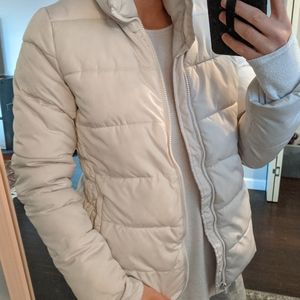 White puffer coat